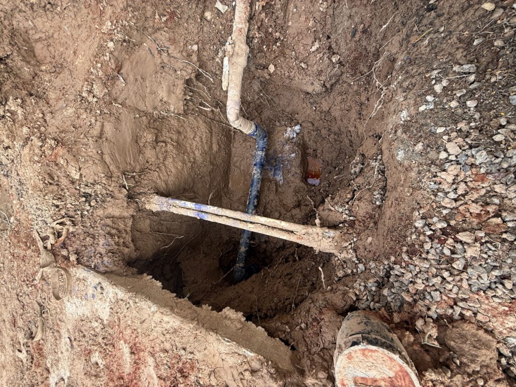 2-inch commercial irrigation main line repair at Acero Hawes Crossing in Mesa AZ